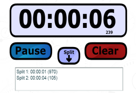 Split Timer / Lap Timer Online Timers and Stopwatches. Split Timer / Lap Timer